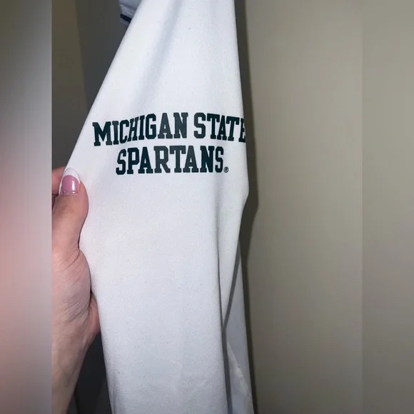Nike Dri-FIT Michigan State Spartans Quarter Zip Pullover White M - Picture 3 of 11